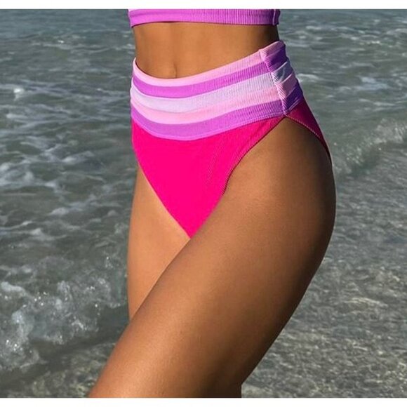New Beach Riot Millie Bottom Raspberry Colorblock Size S - Picture 1 of 10